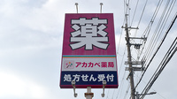 アカカベ薬局　長尾元町店の看板