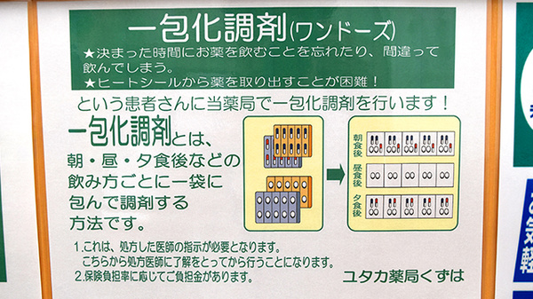 ユタカ薬局　くずはの一包化対応