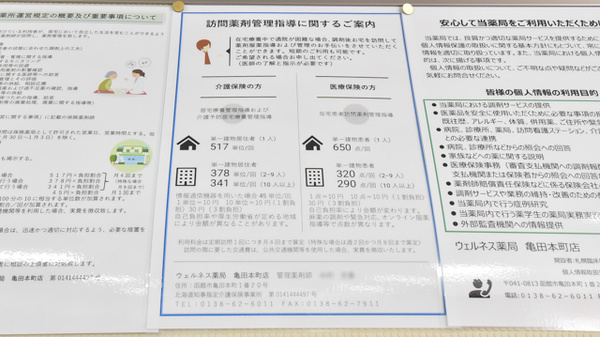 ウェルネス薬局亀田本町店の在宅対応