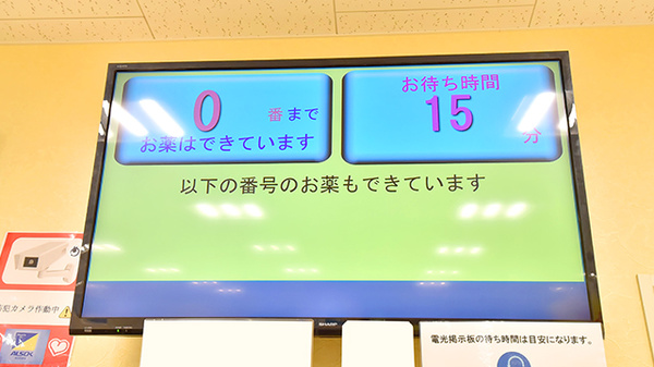 エンジェル薬局の順番待ちシステム