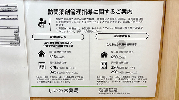 しいの木薬局の在宅対応