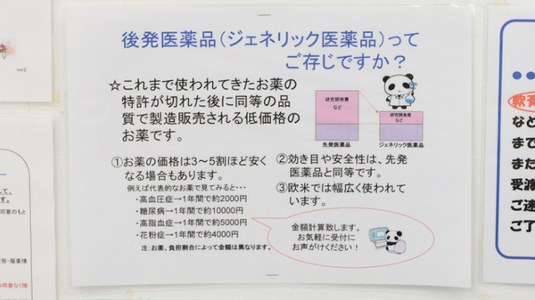 コスモス調剤薬局 しろとり店のジェネリック対応