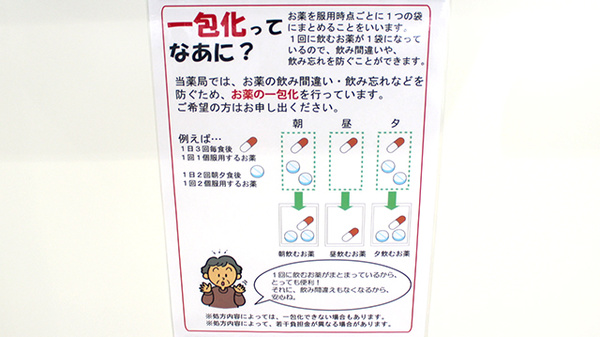 薬局アポック銀座レンガ通り店の一包化対応