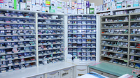 中央薬局　江曽島店の薬棚