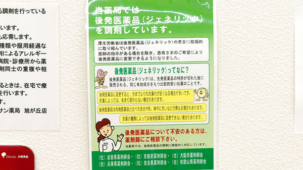 サン薬局　旭ヶ丘店のジェネリック対応