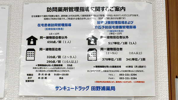 サンキュードラッグ　田野浦薬局の在宅対応