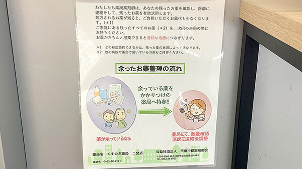 くすのき薬局二宮店の残薬回収サービス