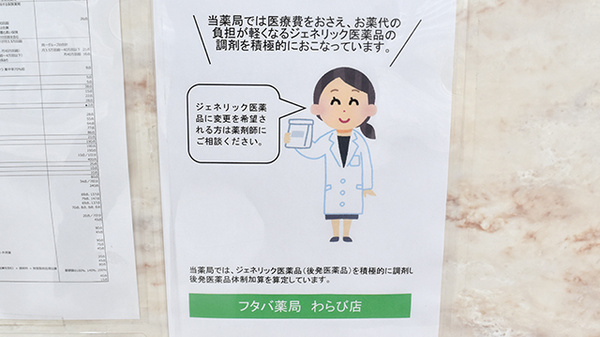 フタバ薬局わらび店のジェネリック対応
