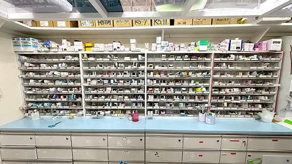 山本薬局本店（大阪府岸和田市）の薬棚