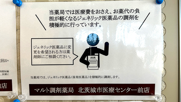 マルト調剤薬局　北茨城市医療センター前店のジェネリック対応