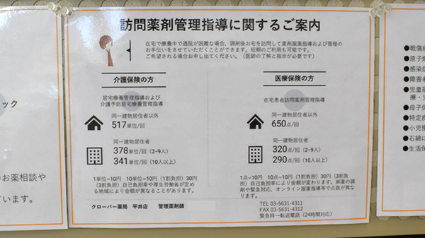 クローバー薬局平井店の在宅対応