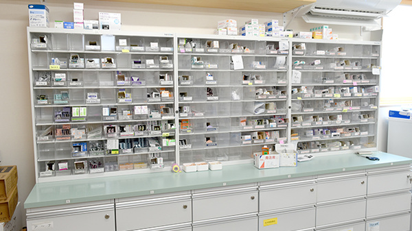 スギひかり薬局堀川店の薬棚