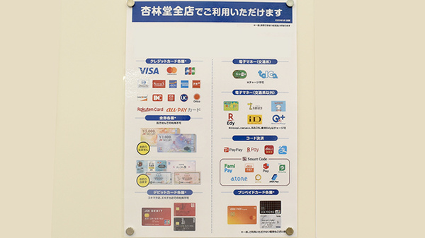 杏林堂薬局静岡草薙店のクレカ/電子マネー/スマホ決済対応