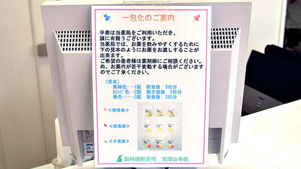 阪神調剤薬局　宝塚山本店の一包化対応