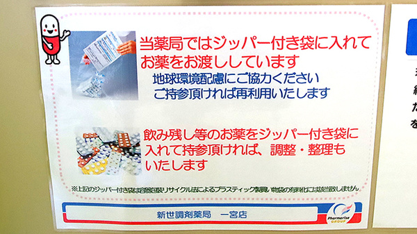 新世調剤薬局 一宮店の残薬回収サービス